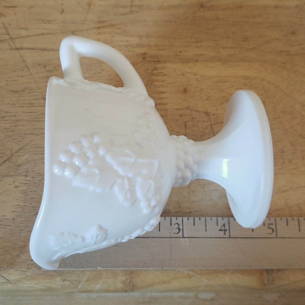 Antique Milk Glass Cup/Sugar Bowl and Creamer - Picture 11 of 12